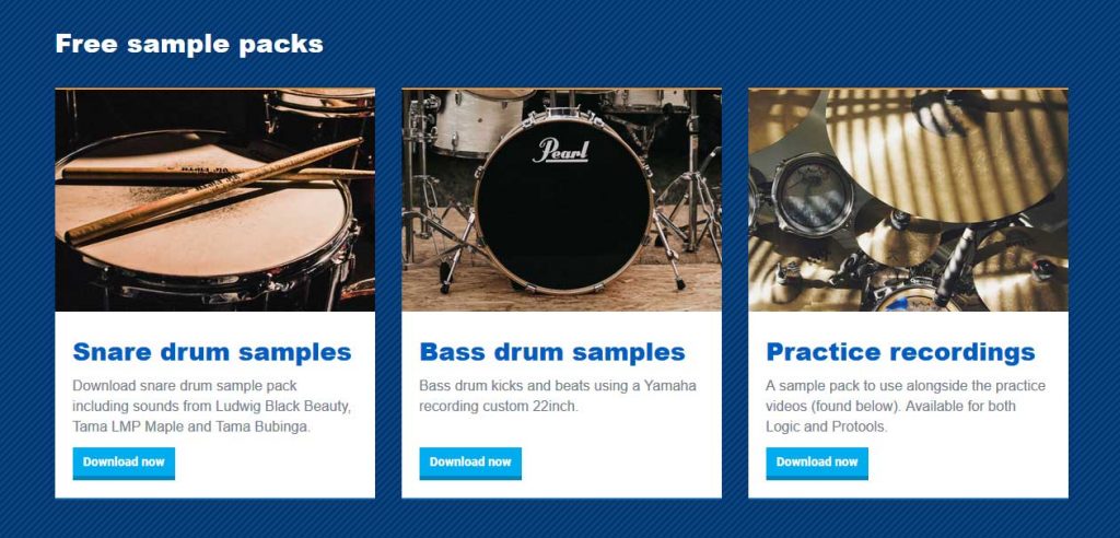 Snare drum and Bass drum sample packs